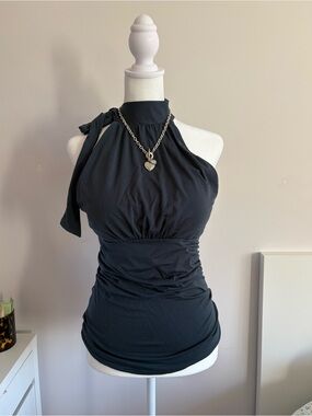 OGL Halter Tie-Neck Ruched Camisole